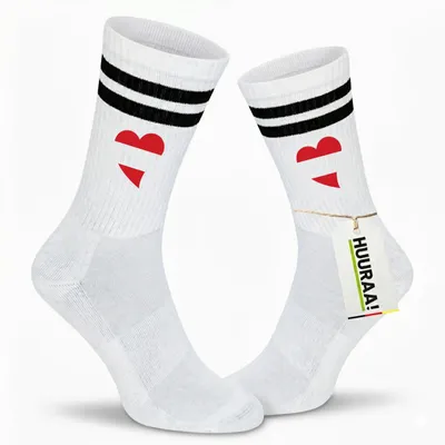 Produktbild von Huuraa Uni Socken Österreich Flagge Herz 37/41 Black Baumwolle Tennissocken Geschenkidee