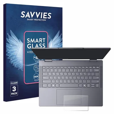 Produktbild von 3x Savvies Schutzglas Folie für Lenovo IdeaPad 5 2-in-1 14" Touchpad 9H Panzer Schutzfolie Glas Displayschutz klar transparent