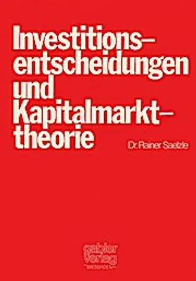 Obrázok produktu pre Investitionsentscheidungen und Kapitalmarkttheorie