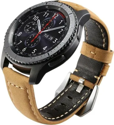 Produktbild von Strap-it Samsung Galaxy Watch 46mm Armband Leder (Beige)