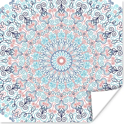 Produktbild von MuchoWow® Poster Abstrakt - Mandala - Hippie - Boho 100x100 cm - Babyzimmer