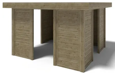 Immagine prodotto di Gazebo da giardino in legno pergola 4.04x4.04 m con pannell - Impregnata