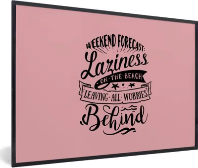 Produktbild von MuchoWow® Gerahmtes Poster Sommer - Zitat - Rosa 30x20 cm - Poster mit Schwarzem Bilderrahmen Wandposter Rahmen Foto Bilder - Kunstdruck - Bild-Poster