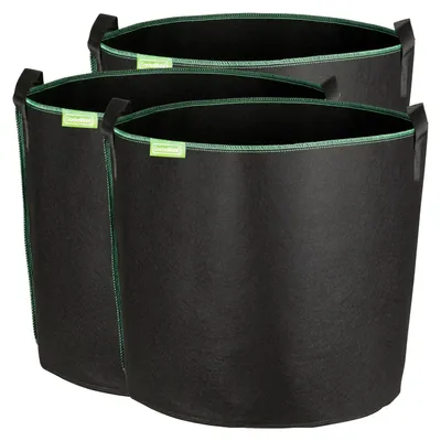Productafbeelding van Plantenzak Kweekzak Plantenzakken - 3 stuks - 60 liter - Vlies - Ø 45,5 cm x 40 cm - Voor tuin en balkon