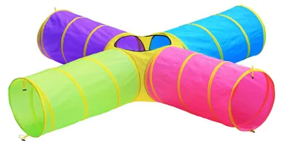 Image de Buxibo Tunnel de jeu 4 sorties - Tunnel pour ramper - Jouets d'enfant/Jouets d'intérieur/Jouets d'extérieur - 250 x 46 cm