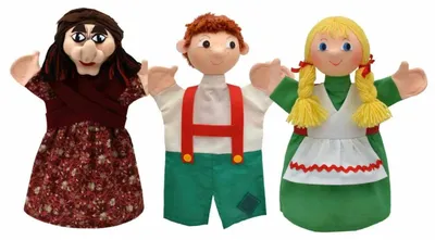Produktbild von Handpuppenset, Hänsel,Gretel und Hexe