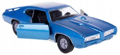 Obrázek produktu pro Welly, model auta Pontiac GTO, rok 1969, barva modrá metalíza, měřítko 1:34/39