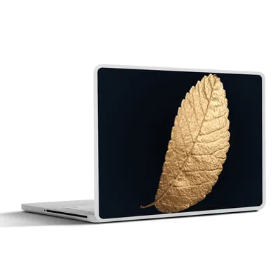 Produktbild von MuchoWow® Laptop Aufkleber Sticker Cover Gold - Blätter - Schwarz - Pflanzen - Luxus - Natur 31x22.5 cm - Laptop-Deko