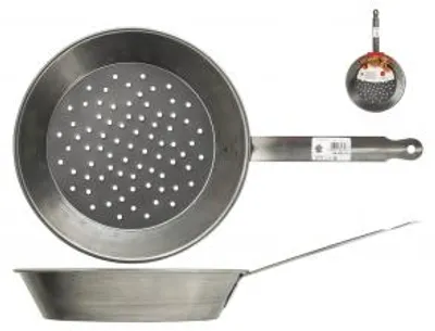 Productafbeelding van HOMe Padella (pan) gietijzer, kastanjebruin, met antislip handvat, diameter 30 cm