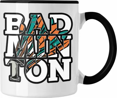 Produktbild von Trendation - Badminton-Tasse Geschenk für Badminton-Spieler Badminton-Trainer (Schwarz)