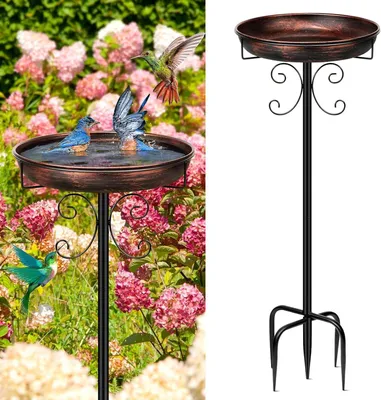 Produktbild von Vogeltrinke 99 cm, Metall, bronzefarben, für Außenbereich, winterfest