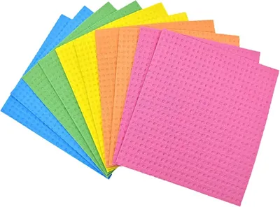 Produktbild von 10 Stück Wiederverwendbarer Zellulose Spülschwamm Sehr saugfähig Holzzellstofffaser Küchen putztücher reinigungstücher Schwammtuch geschirrtuch Kratzfreies Wischtuch