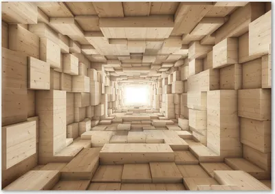 Produktbild von Tulup® Leinwandbild - 100x70 cm - Wandkunst - Drucke auf Leinwand - Leinwanddruck  - Kunst: modern & klassisch - Beige - Holztunnel