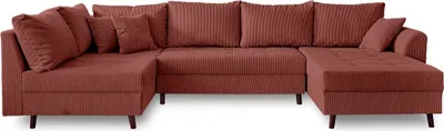 Produktbild von Best Mobilier Rune, Ecksofa, Terrakotta, 7 Sitz(e), Rune, Samt, Holz