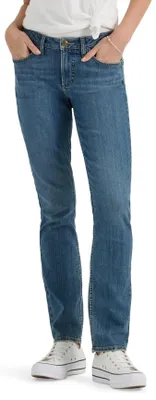 Produktbild von Lee Damen Legendary Mid Rise Straight Leg Jeans, Indigo-Glanz, 50 Kurz