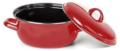 Produktbild von Bemus Emaille Bratentopf 20 cm, rot glänzend / Kochtopf