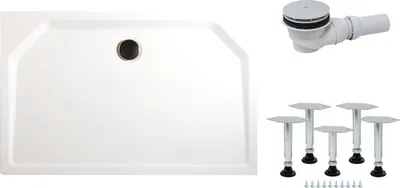 Produktbild von SCHULTE Duschwannen Komplettset ExpressPlus 80 x 100 x 3.5 cm weiß glänzend EP20100 04