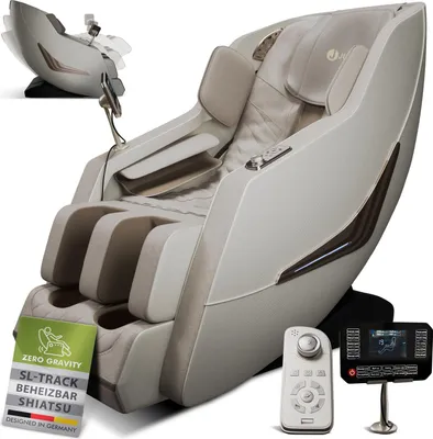 Produktbild von Juskys Massagesessel Paros, elektrisch mit Wärmefunktion & Bluetooth – Beige
