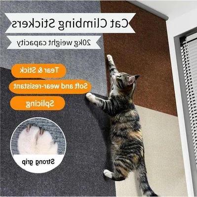 Image de Tapis anti-griffures pour chats - Tapis anti-griffures autocollant - protège les tapis, les canapés et les meubles - autocollant durable et adaptable - idéal pour les tapis anti-griffures et les planches à griffer pour chats - gris foncé 60 x 100 cm