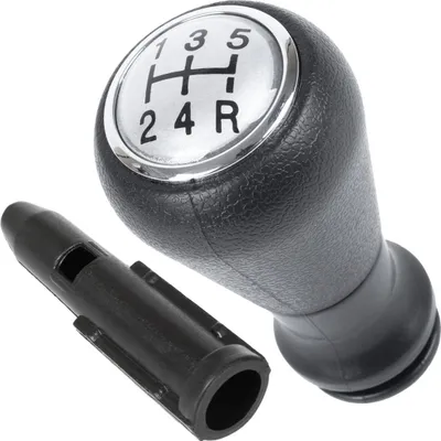 Immagine prodotto di Pomello del cambio a 5 velocità nero argento + manicotto adattatore per Peugeot 206 207 306
