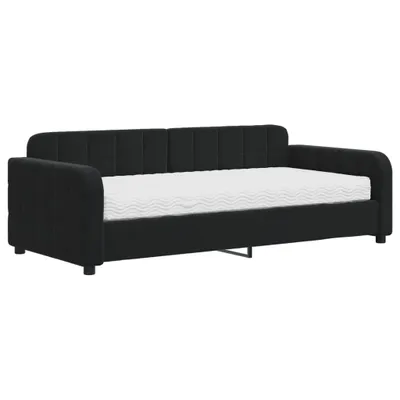 Zdjęcie produktu dla vidaXL Łóżko dzienne z materacem czarne 90x190 cm aksamitne