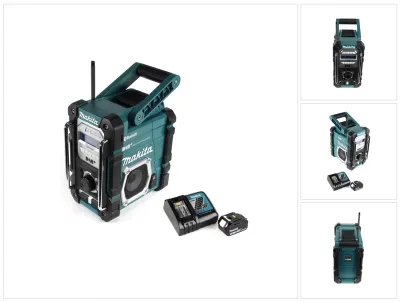 Zdjęcie produktu dla Akumulatorowy radiotelefon budowlany Makita DMR 112 RF1 7,2 - 18V Bluetooth DAB+ + 1x akumulator 3,0Ah + ładowarka