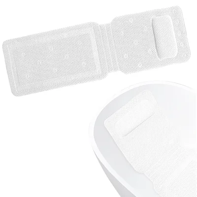 Image de Tapis de bain avec coussin, tapis de bain en mousse, pour soutenir la tête, les épaules et le dos, pour se détendre dans la baignoire (36 cm × 125 cm)