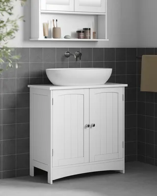 Produktbild von VASAGLE Waschbeckenunterschrank, Badezimmerschrank mit 2 Türen, verstellbare Ablage, viel Stauraum, Landhausstil, 30 x 60 x 60 cm