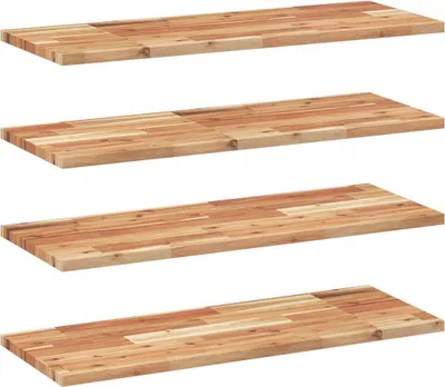 Productafbeelding van vidaXL Zwevende wandplanken, 4 stuks, 80x30x2 cm, massief acaciahout, geolied