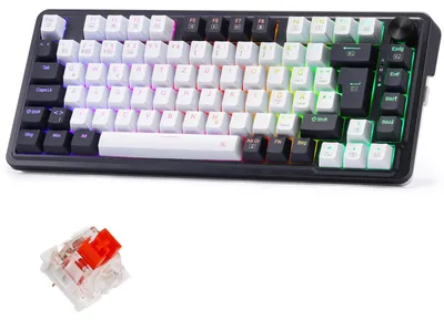 Image de Clavier mécanique, 82 touches, disposition QWERTZ, sans fil et filaire, rétroéclairage RGB