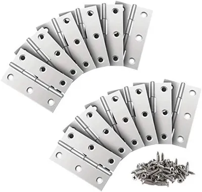 Produktbild von PolkaHome® 24 Stück Edelstahl-Scharniere, 66 mm, klappbare Türscharniere mit Schrauben, für Innen und Außen