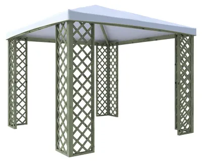 Immagine prodotto di Telo di Ricambio per Gazebo 300x300 cm con Bordo Dritto in PVC Impermeabile Bianco