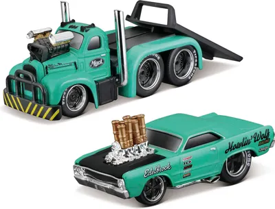 Zdjęcie produktu dla Maisto - Muscle Transports - 1953 MACK B-61 Flatbed 1968 Dodge Dart HEMI Gasser, 1:64