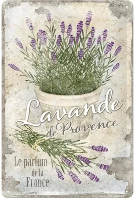Image de Nostalgic-Art - Plaque en métal 20 x 30cm - Home & Country - Lavande de Provence