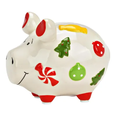 Produktbild von KCG Sparschwein Weihnachtsdekor bunt Keramik 12x9c