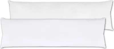 Produktbild von Seitenschläfer Kissenhülle Weiß ca. 40x140 cm – Mikrofaser Bezug inkl. Füllkissen, waschbar, für Körperkissen, Füllkissen und Seitenschläferkissen