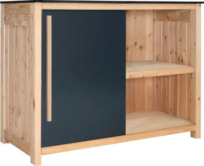 Produktbild von Gartenschrank/Outdoorküche Konsta Typ 603 Douglasie Eckmodul einseitige Schiebetür links 120 x 58 x 92 cm HPL anthrazit