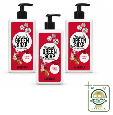 Produktbild von 3 x Marcel's Green Soap Handseife Argan & Oudh - 500 ml - Vorratspackung - 3 Stücke