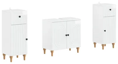 Image de Ensemble de deux meubles de salle de bain, finition blanche laquée