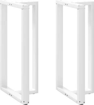 Image de Pieds de table de bar en T, 2 pièces, blanc, 60 x 35 x (110-111) cm, acier