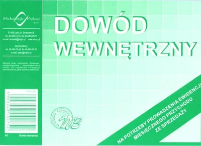 Zdjęcie produktu dla Dowód wewnętrzny N-3 - Michalczyk i Prokop