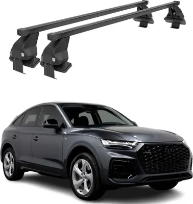 Image de Barres de toit Transversales pour Audi Q5 FYT Sportback 2021-25 Noir Acier 2x
