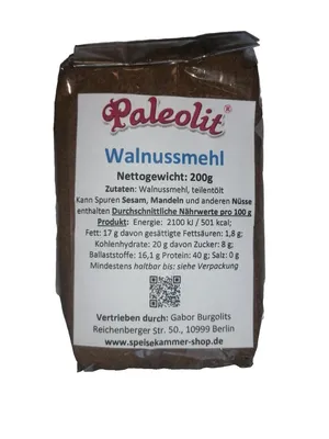 Produktbild von Paleolit Walnussmehl Proteinmehl teilentölt 200 g / glutenfrei