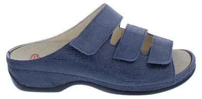 Produktbild von Berkemann Pantolette Franziska 1007-, Metallic-Velourleder, Blau, Weite E-H 40