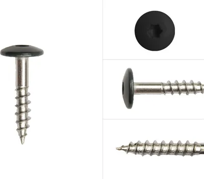 Obrázok produktu pre Skrutky pre panely Trespa® HPL z nehrdzavejúcej ocele A2 čierne 4,8 x 25 mm - 100 kusov