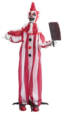 Image de Figurine d'Halloween Clown Chuckles 170 cm Décoration d'Halloween animée Lumière Son