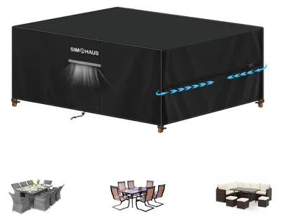 Produktbild von Abdeckhaube Gartenmöbel Wasserdicht 420D Oxford 220x140x75cm Schwarz