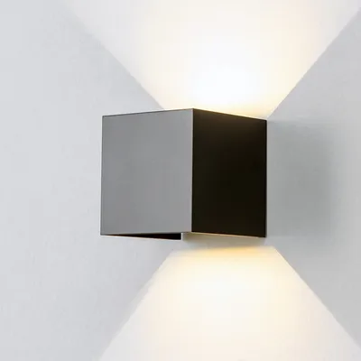 Immagine prodotto di 2x lampada da parete con rilevamento di movimento a luce bianca calda, nera