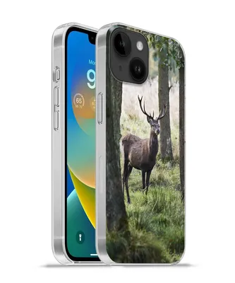 Produktbild von MuchoWow® Handyhülle Schutzhülle Hülle für Apple iPhone 14 - Softcase Hirsche - Bäume - Gras Silikon Softcase Handy Hülle - Mobiltelefonhülle