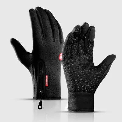 Produktbild von Fahrradhandschuhe Touchscreen Wasserdichte Fleece-Thermosporthandschuhe zum Wandern Skifahren